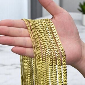 14k Gold Plated Cuban Link Chain – 2mm ✨